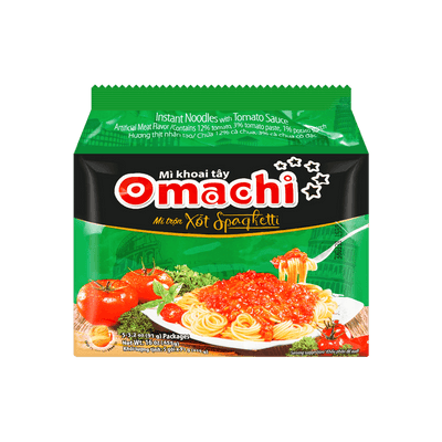 Omachi Beef Xot Spaghetti Instant Noodles with Tomato Sauce