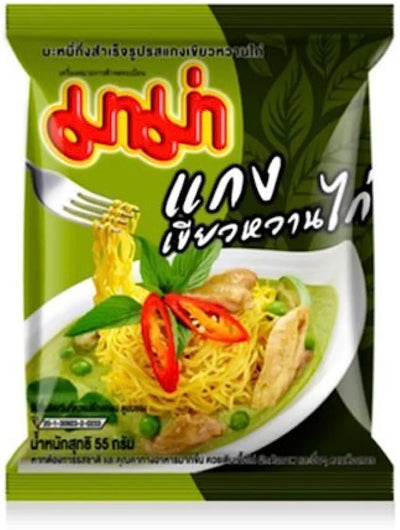 Mama Authentic Thai Taste Oriental Style Instant Noodles Green Curry Flavor