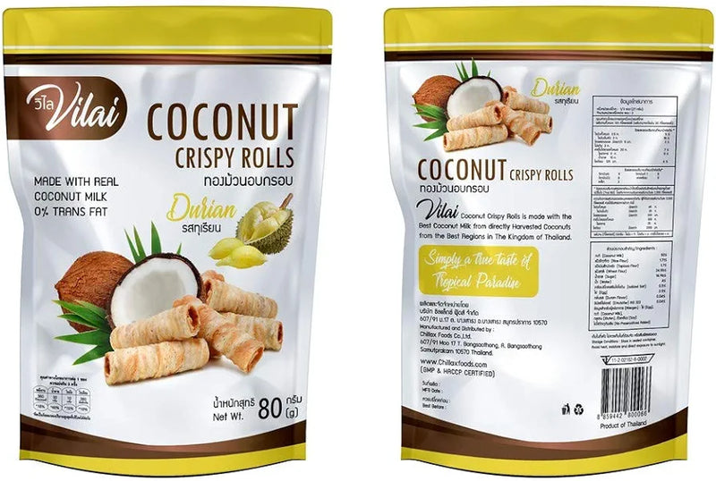 Vilai Coconut Crispy Rolls Durian Flavor