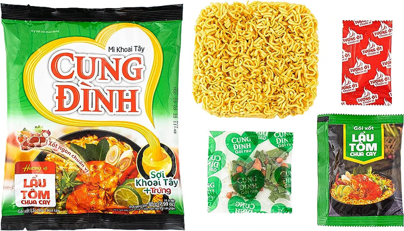 Cung Dinh Hot & Sour Prawn Flavor Instant Noodles