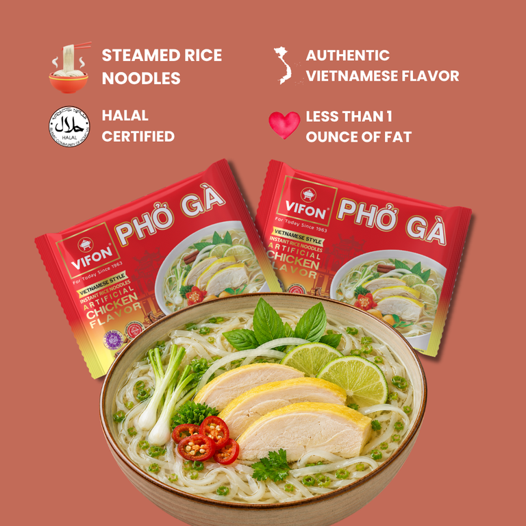 Vifon Instant Rice Noodles Chicken Flavor Pho Ga