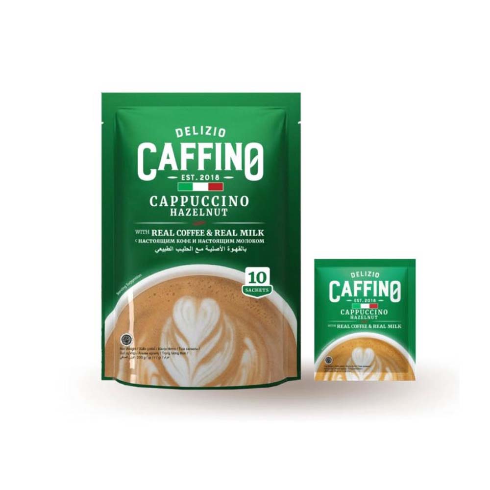 Delizio Caffino 3 in 1 Hazelnut Coffee Latte Less Sugar Instant Coffee