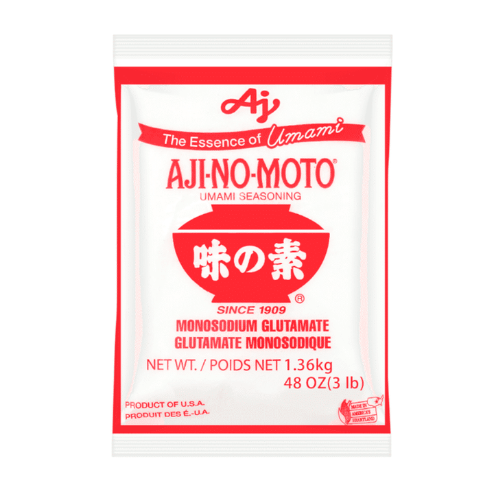 AJI-NO-MOTO umami seasoning packet on a white background