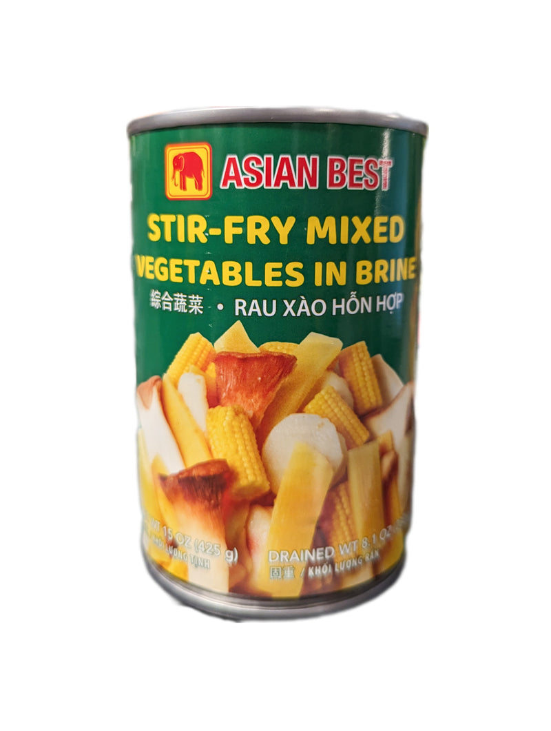 Asian Best Stir-Fry Mixed Vegetables in Brine, 15 oz can, Thai 