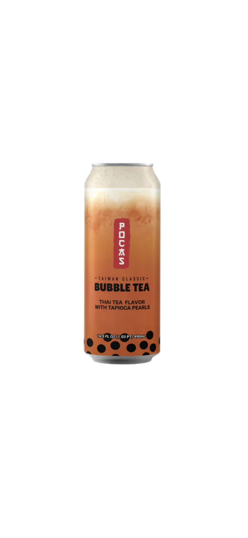 Pocas Bubble Tea Thai Tea Flavor with Tapioca Pearls