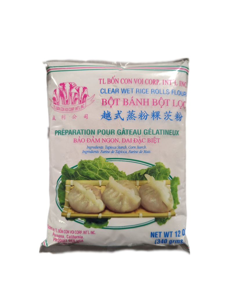 TL Bon Con Voi Corp Bot Banh Bot Loc Clear Wet Rice Rolls Flour | SouthEATS