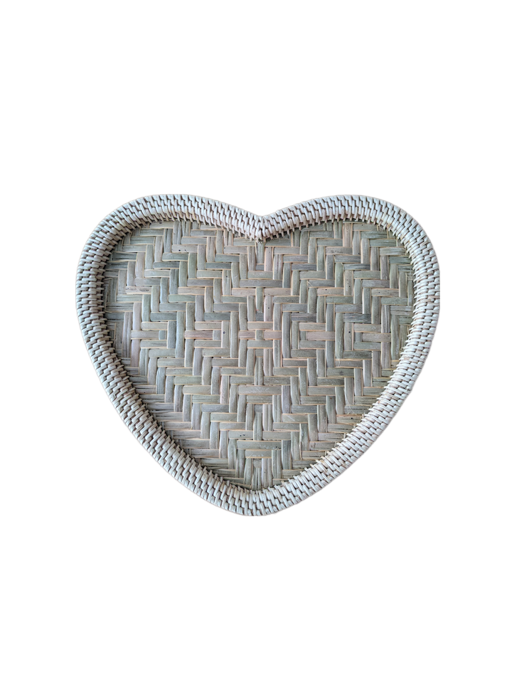Medium Bamboo Serving Heart Tray, made from Laos 