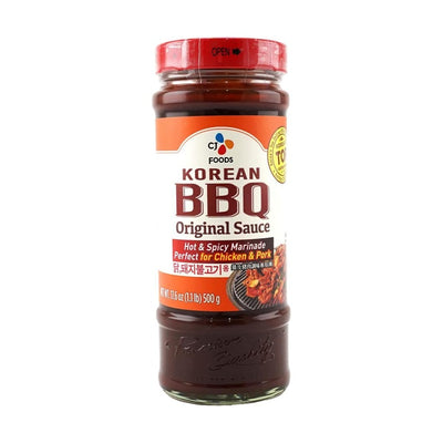 Jar of CJ Foods Korean BBQ Original Sauce on a white background