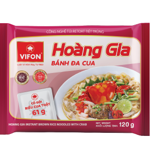 Vifon Hoàng Gia Instant Brown Rice Noodles with Crab Bánh Đa Cua