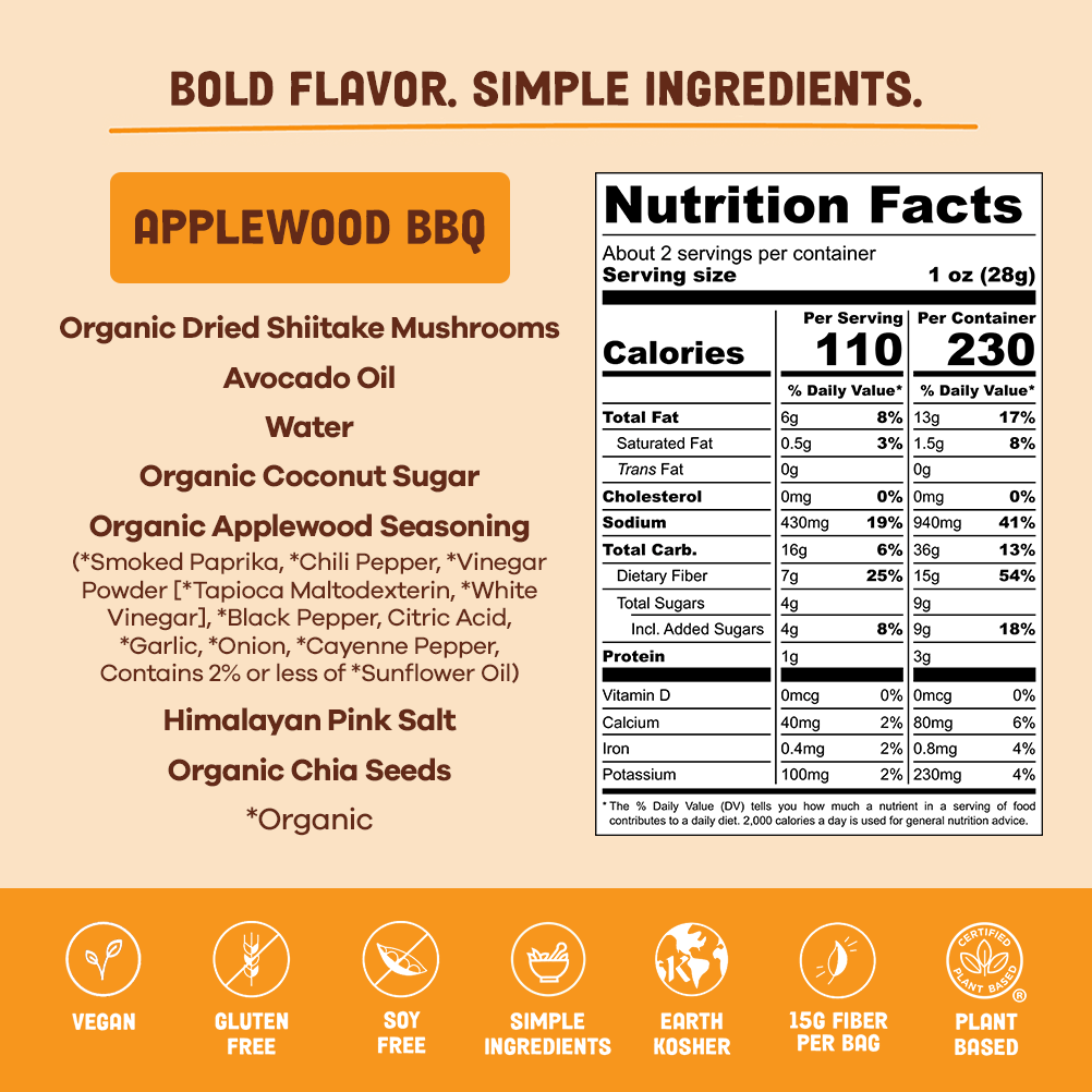 Pan's Mushroom Jerky Applewood BBQ Flavor