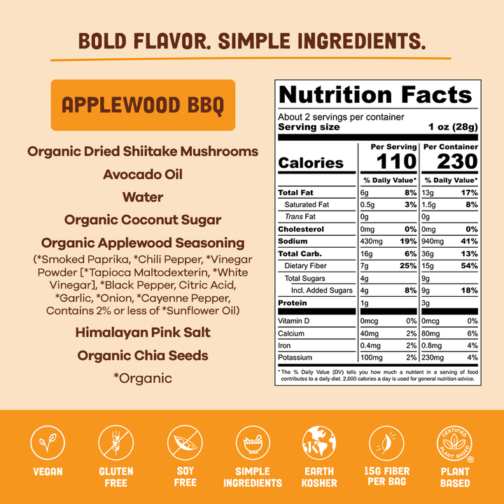Pan's Mushroom Jerky Applewood BBQ Flavor