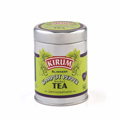 Kirum Kampot Pepper Herbal Tea canister on a white background