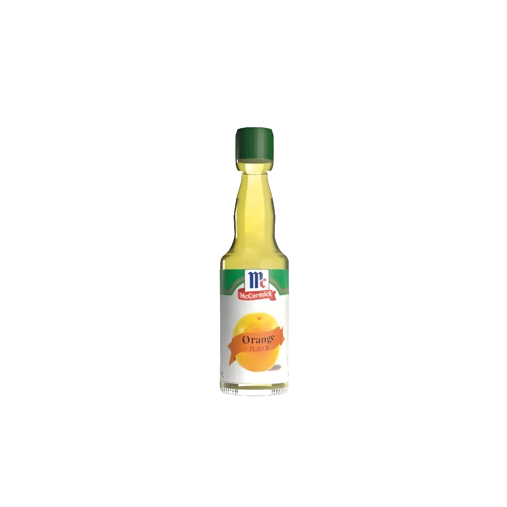 Bottle of McCormick orange juice on a white background