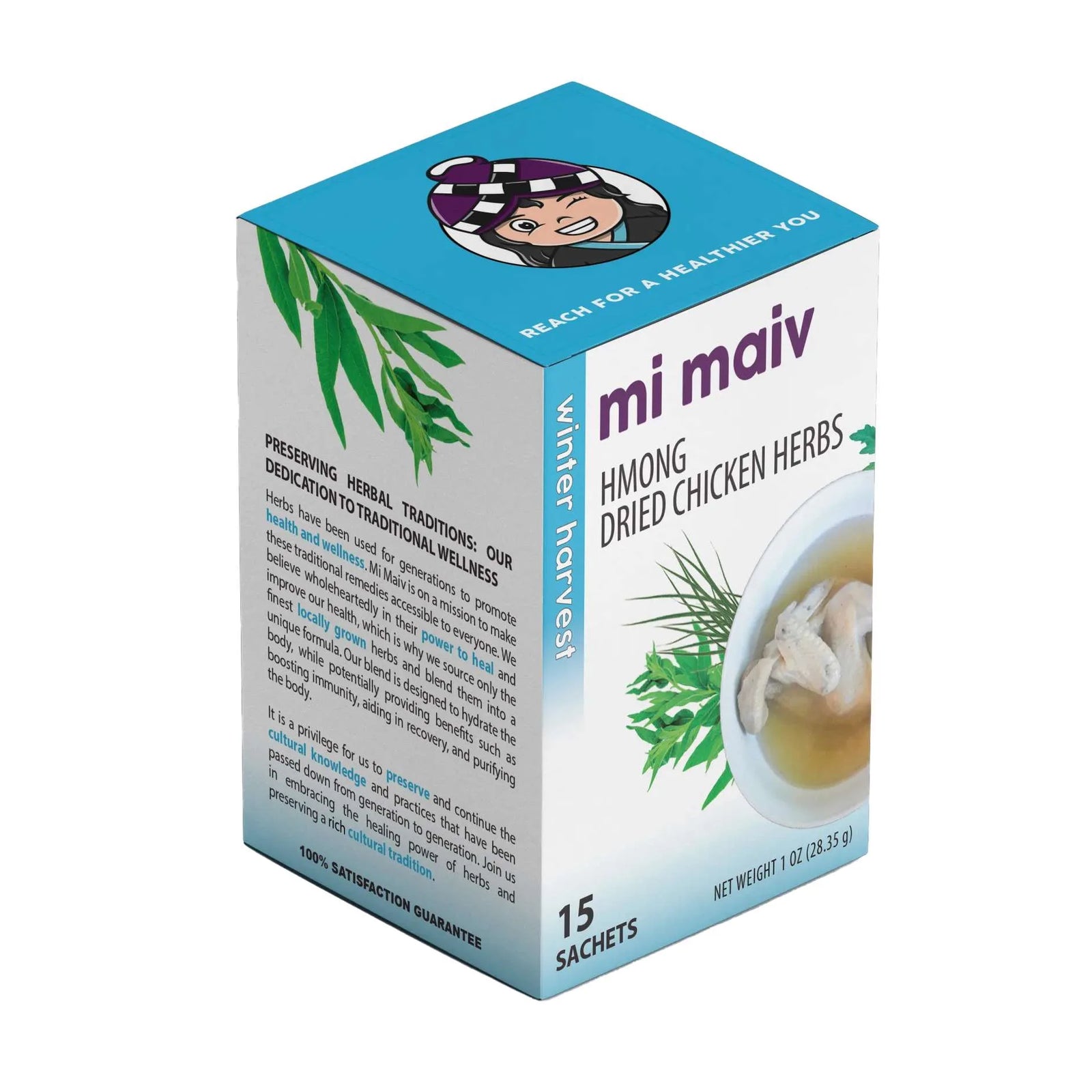 Mi Maiv Hmong Dried Chicken Herbs Winter Harvest