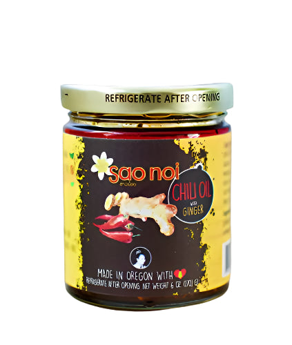 Sao Noi Chili Oil with Ginger, 6 oz jar, Lao Cuisine 