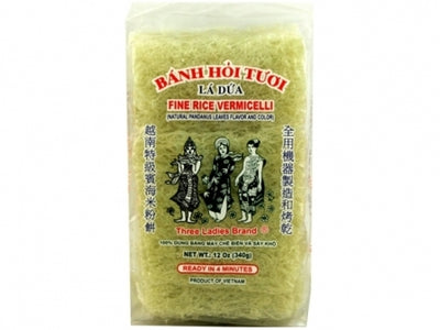 Three Ladies Brand Fine Rice Vermicelli Pandan Flavor