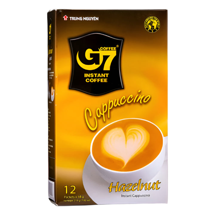 Trung Nguyen G7 Coffee Instant Hazelnut Cappuccino, 7.62 oz box, Product of Vietnam
