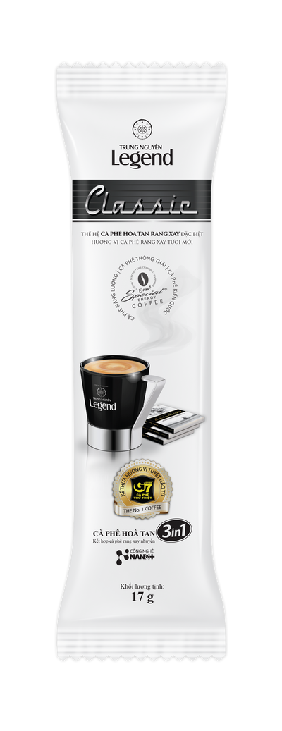 Trung Nguyen Legend Classic 3 in 1 Instant Coffee, 17 grams stick, Vietnamese