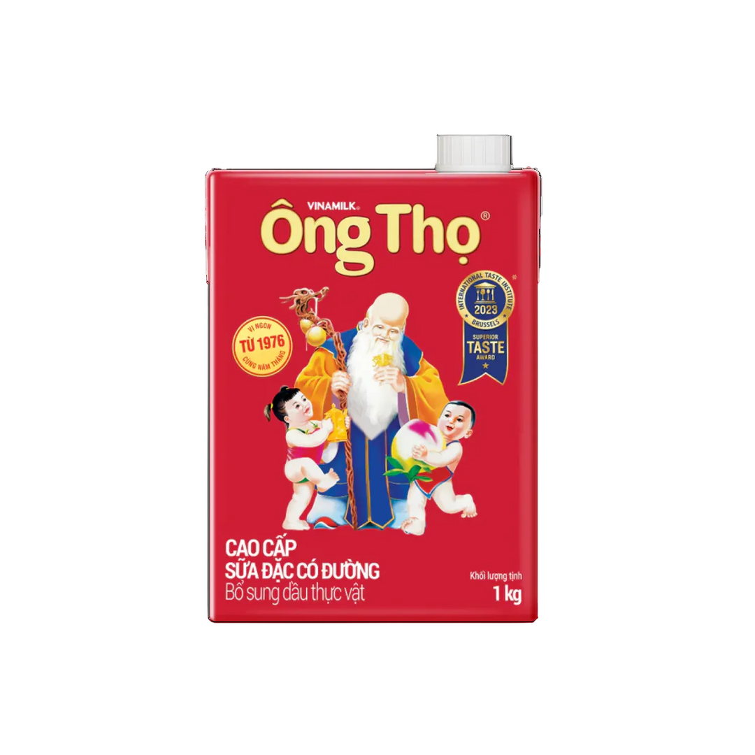Red milk carton with illustrated characters and branding on a white background