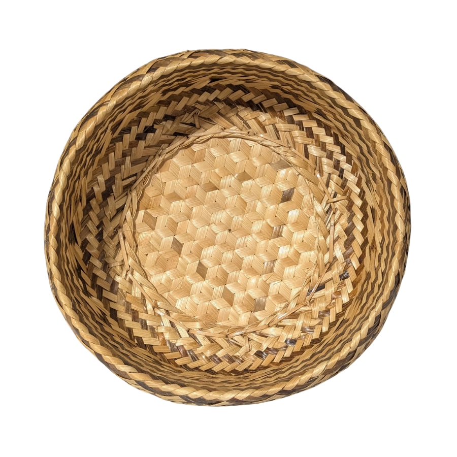 Woven basket on a white background