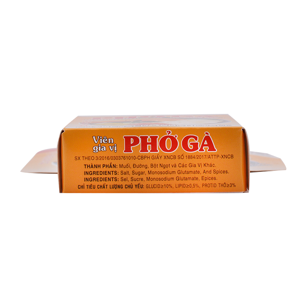 Box of Pho Ga seasoning on a white background