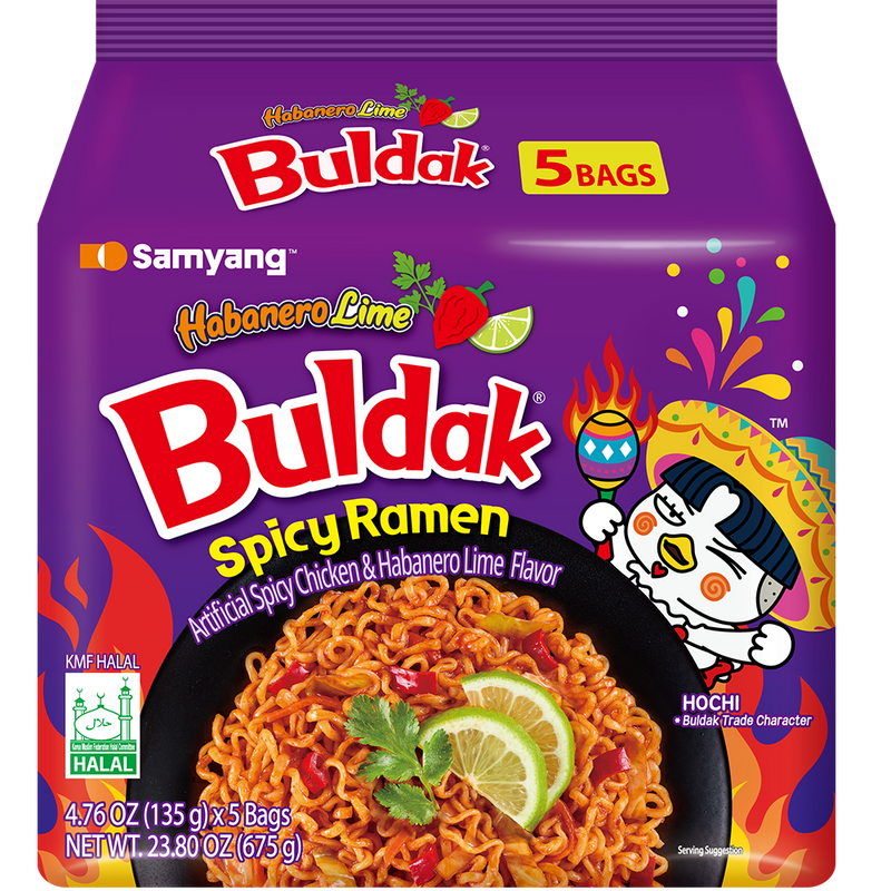 Samyang Buldak Artificial Spicy Chicken Ramen Habanero Lime Flavor