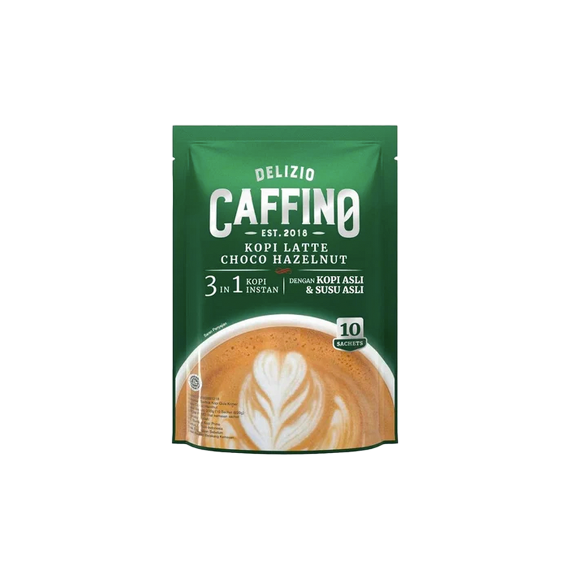 Delizio Caffino 3 in 1 Hazelnut Coffee Latte Less Sugar Instant Coffee