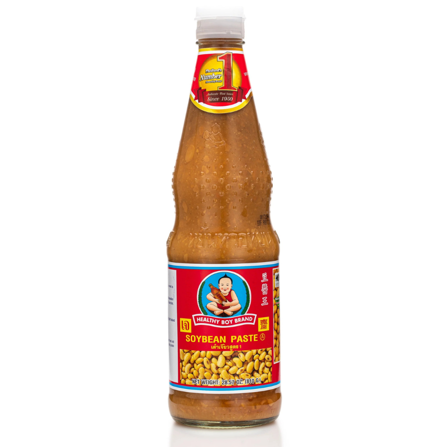 Bottle of Soybean Paste on a white background