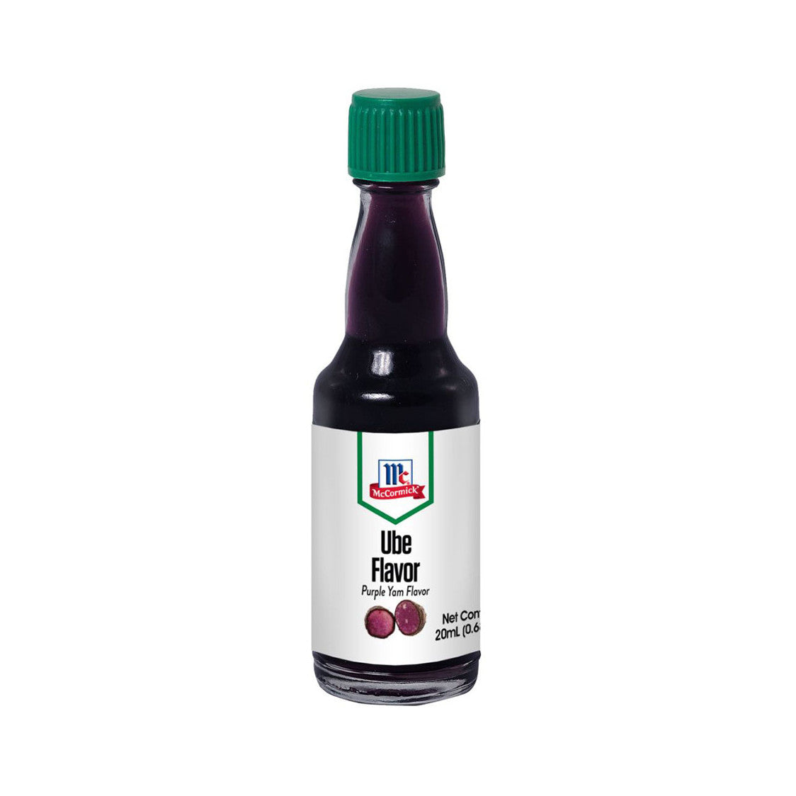 Bottle of McCormick Ube Flavor on a white background