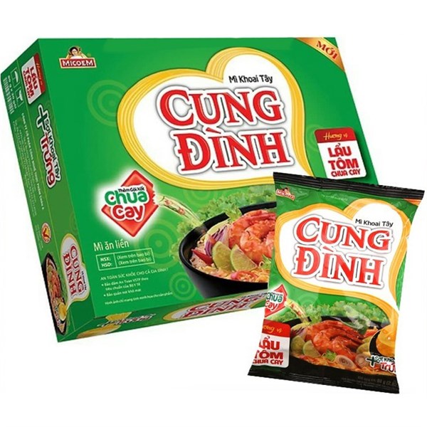 Micoem Cung Dinh Hot & Sour Prawn Flavor Instant Noodles
