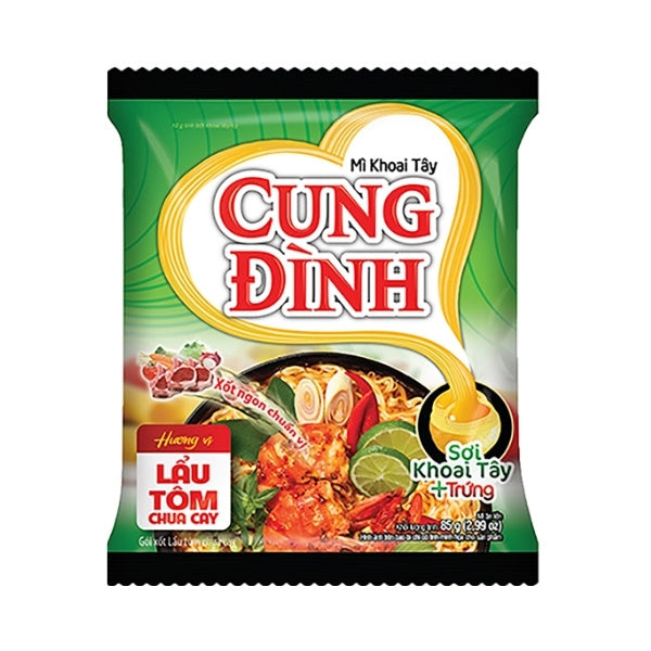 Cung Dinh Hot & Sour Prawn Flavor Instant Noodles