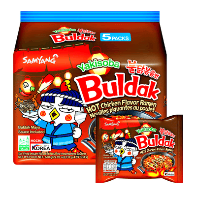 Samyang Buldak Artificial Spicy Chicken Ramen Yakisoba Flavor, 5 Packs | SouthEATS