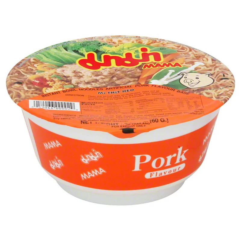 Mama Instant Bowl Noodles Artificial Pork Flavor