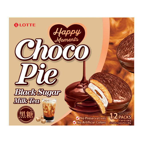 Lotte Choco Pie Black Sugar Milk Tea | SouthEATS