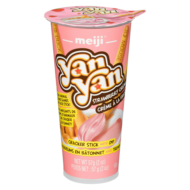 MEIJI: Cracker Stick with Dip Yan Yan Strawberry, 2 oz