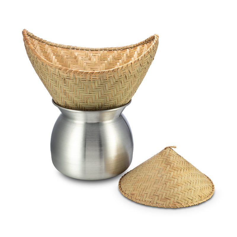 Bamboo Sticky Rice Basket & Cover