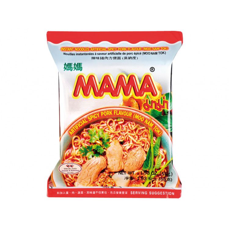 Mama Oriental Style Instant Noodles Artificial Spicy Pork Flavor (Moo Nam Tok)