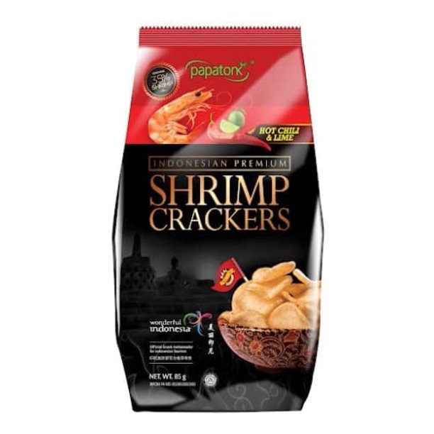 Papatonk Indonesian Premium Shrimp Crackers Hot Chili & Lime