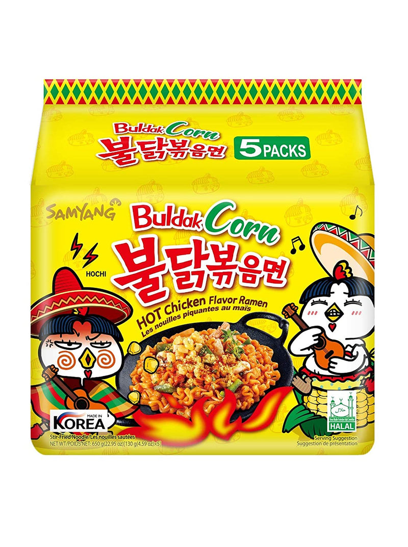 Samyang Buldak Artificial Spicy Chicken Ramen Corn Flavor, 5 Packs | SouthEATS