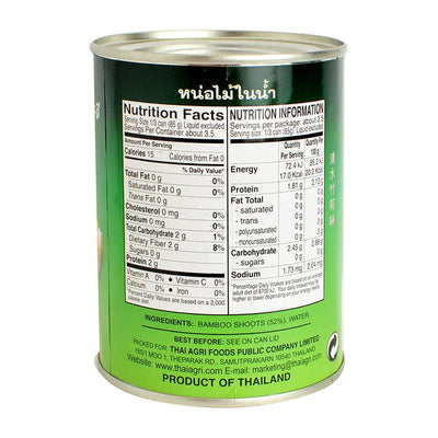 Aroy-D Bamboo Shoot (Strips) in Water, Canned Thai, Nutrition Ingredients 