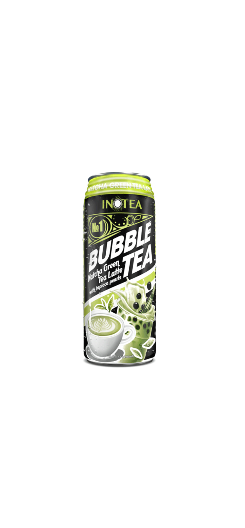 Inotea Matcha Green Tea Latte Bubble Tea with Tapioca Pearls