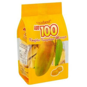 A package of Cocoaland Lot 100 Mango Gummy candy showing the product and its branding.