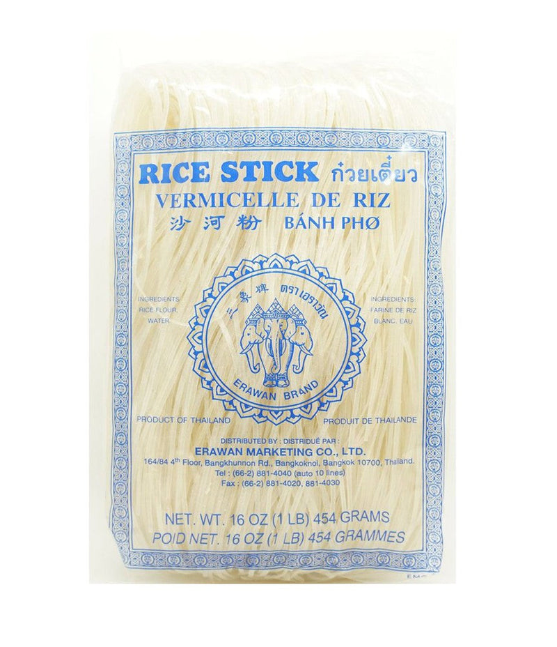 Packaged Erawan Rice Stick product, with branding and product information visible on the label.