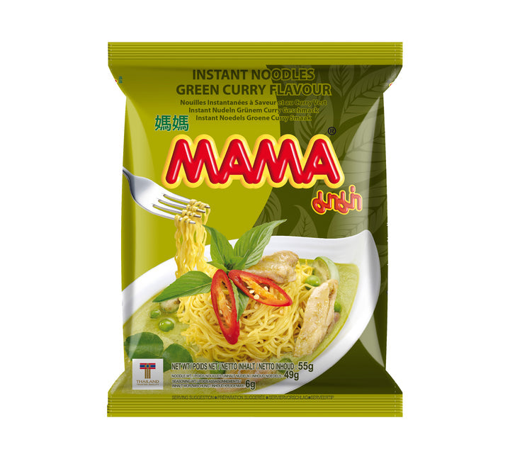 Mama Oriental Style Instant Noodles Green Curry Flavor (Jumbo Pack)
