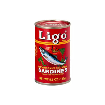 Ligo Sardines in Tomato Sauce Chilli Added, Filipino Cuisine 