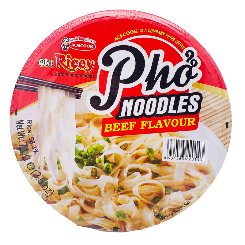 Acecook Oh! Ricey Pho Noodles Beef Flavor