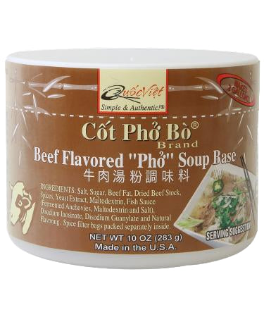 Cot Pho Bo beef flavored Pho soup base container on a white background