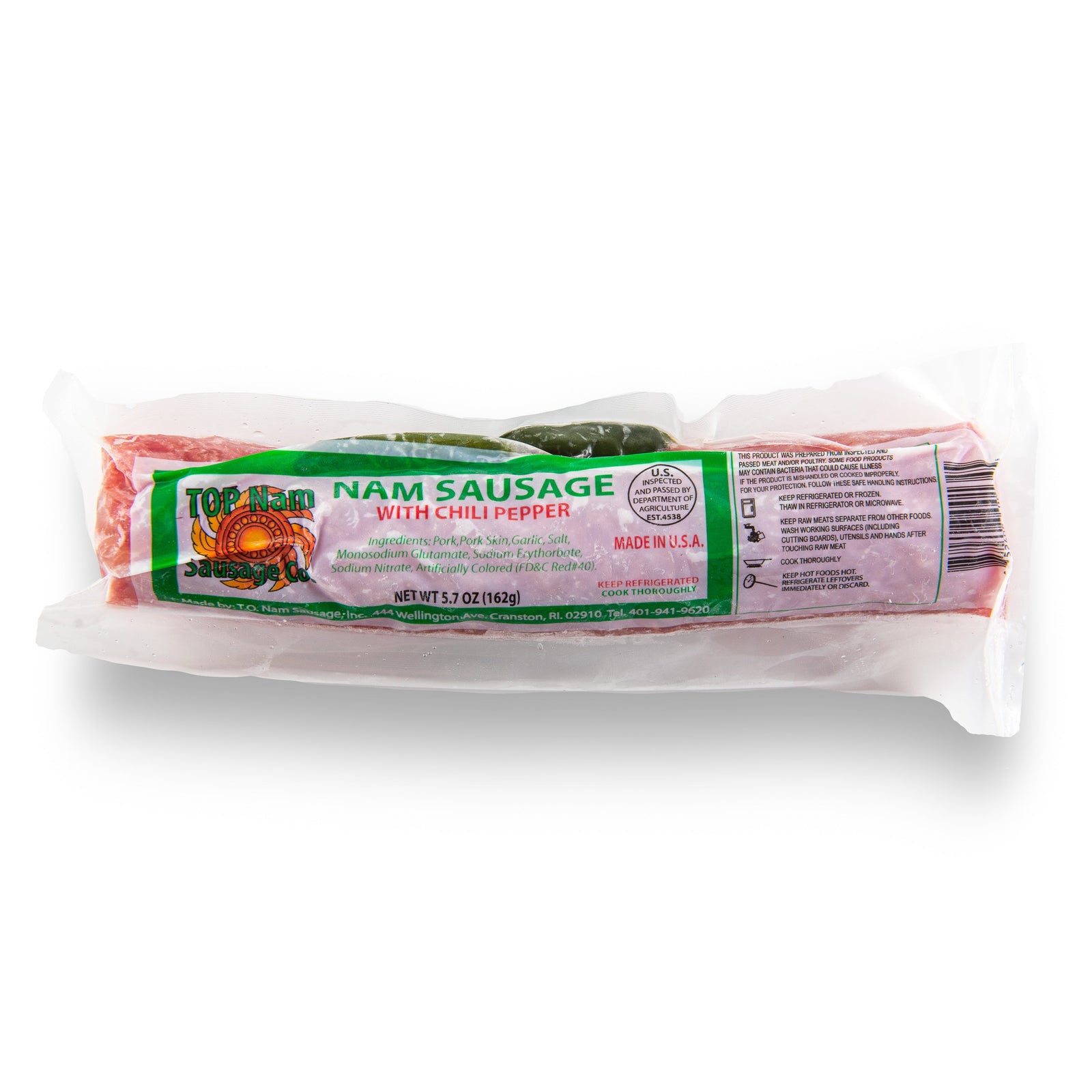 TOP Nam Sausage with Chili Pepper 5.7 oz (medium), Lao Cuisine