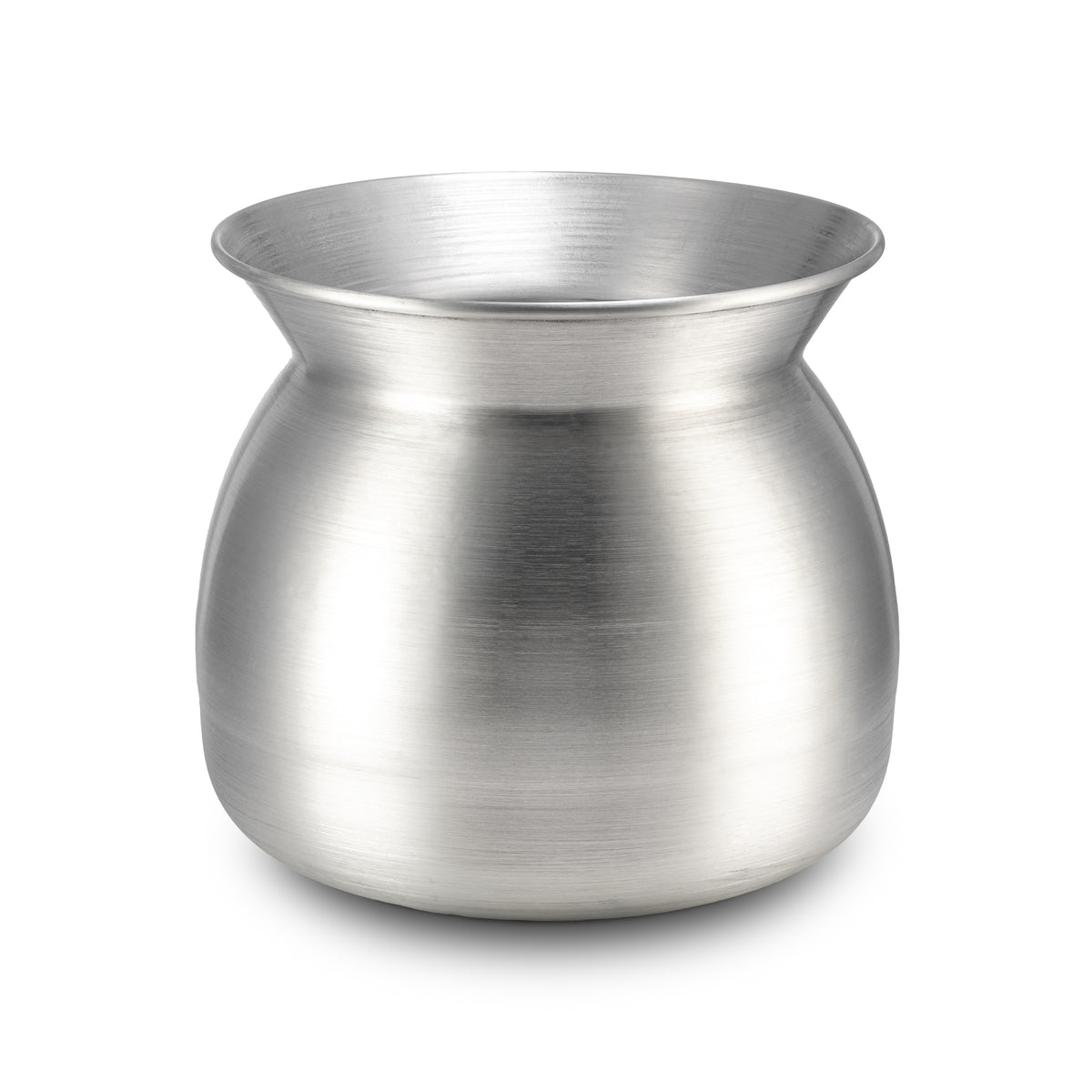 Aluminum rice pot on a white background