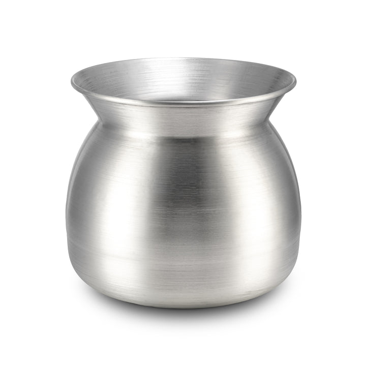 Aluminum rice pot on a white background